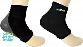 img 2 attached to Kids Gel Sports Socks For Heel Sensitivity From Severs Disease, Plantar Fasciitis - US Kids Sizes 2-7 (Black)