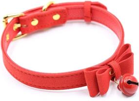 img 2 attached to 🐱 Breakaway Cat Collar with Bow, Bell, and Adjustable PU Leather - Safety Pet Collars for Cats and Kittens