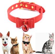 🐱 breakaway cat collar with bow, bell, and adjustable pu leather - safety pet collars for cats and kittens logo