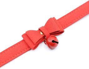 img 1 attached to 🐱 Breakaway Cat Collar with Bow, Bell, and Adjustable PU Leather - Safety Pet Collars for Cats and Kittens