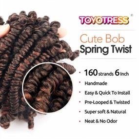 img 3 attached to TOYOTRESS Bob Spring Twist Pre-Twisted - 6 Inch Pre-Looped Crochet Braids, Super Cute & Versatile Kids Crochet Hair Braiding Hair Extensions (6 Inch, T30-Candy Brown)