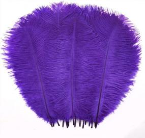 img 3 attached to Stunning 24Pc Bulk Ostrich Feather Set - Perfect For Christmas, Halloween, Weddings And More In Gorgeous Purple Hues!