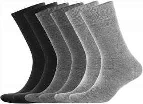 img 4 attached to Breathable Cotton Crew Dress Socks For Men - GOBEST Comfy, Colorful, And Fun Design For Business And Casual Wear - 97% Cotton Material Guaranteed Comfort And Durability