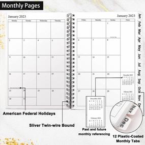 img 3 attached to 2023 Planner With Monthly Tabs, Weekly & Monthly Pages, A5 Size - Wire Binding Calendar, School & Work Notebook, Black