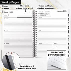 img 2 attached to 2023 Planner With Monthly Tabs, Weekly & Monthly Pages, A5 Size - Wire Binding Calendar, School & Work Notebook, Black
