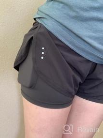 img 7 attached to Women'S Athletic 2-In-1 Running Shorts With Phone Pockets For Gym And Yoga Workouts