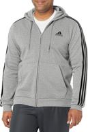 adidas essentials 3 stripes full zip heather men's clothing best - active logo