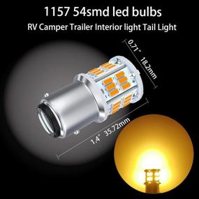img 3 attached to 🚦 High Visibility Amber Yellow 1157 LED Brake Light Bulb, 12V-24V, 1157 7528 2357 2057 BAY15D LED Replacement Bulb for Brake Tail Running Parking Backup, Ideal for Car RV Trailer Boat, 54SMD 3014 Chipset, Pack of 4