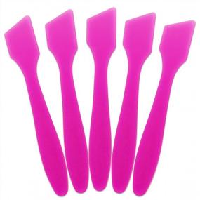 img 1 attached to 10-Piece Set Of Pink Large Flexible Spatulas For Mixing And Sampling Cosmetics, Facial Creams, And Masks - Reusable Pana Mixing Spatulas (7.35 Inches)