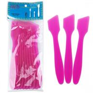 10-piece set of pink large flexible spatulas for mixing and sampling cosmetics, facial creams, and masks - reusable pana mixing spatulas (7.35 inches) logo