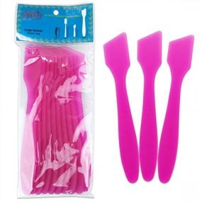 img 4 attached to 10-Piece Set Of Pink Large Flexible Spatulas For Mixing And Sampling Cosmetics, Facial Creams, And Masks - Reusable Pana Mixing Spatulas (7.35 Inches)