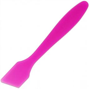 img 2 attached to 10-Piece Set Of Pink Large Flexible Spatulas For Mixing And Sampling Cosmetics, Facial Creams, And Masks - Reusable Pana Mixing Spatulas (7.35 Inches)