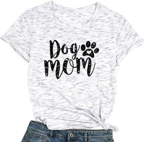 img 3 attached to 🐾 Stylish and Hilarious Dog Mom T-shirts: Funny Dog Paw Graphic Print for Women - O Neck Mom Shirt