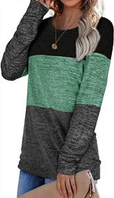 img 2 attached to Stylish And Comfortable Women'S Color Block Long Sleeve Sweatshirts And Blouses By Halife