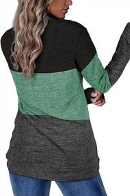 img 1 attached to Stylish And Comfortable Women'S Color Block Long Sleeve Sweatshirts And Blouses By Halife