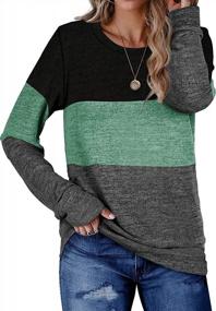 img 3 attached to Stylish And Comfortable Women'S Color Block Long Sleeve Sweatshirts And Blouses By Halife