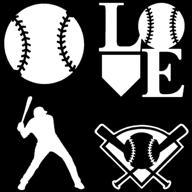 ⚾️ enhance your baseball gear with a sports decal 4 pack: assorted baseball decals (baseball, white) логотип