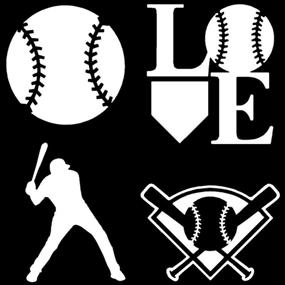 img 4 attached to ⚾️ Enhance Your Baseball Gear with a Sports Decal 4 Pack: Assorted Baseball Decals (Baseball, White)