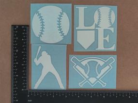 img 3 attached to ⚾️ Enhance Your Baseball Gear with a Sports Decal 4 Pack: Assorted Baseball Decals (Baseball, White)