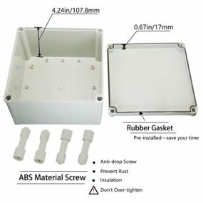img 2 attached to ABS Plastic Dustproof Waterproof IP67 Junction Box - Zulkit Universal Electrical Project Enclosure 7.87 X 7.87 X 5.12 Inch (200X200X130Mm) DIY Electronic Grey