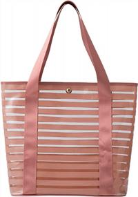 img 4 attached to Forestfish Clear Bag Stadium Approved- PVC Stripe Tote Bag Reusable With Handles For Women