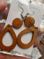 img 1 attached to Get The Ethnic Look With Udalyn'S 9-Pair Wooden Dangle Earrings For Women review by Chris Webb