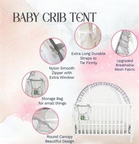 img 3 attached to 👶 The Miki Moo Baby Crib Tent - Breathable & See Through Crib Canopy with Hanging Diaper Storage Bag, Crib Net to Prevent Baby from Climbing Out, Mosquito Net for Toddlers