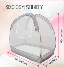 img 2 attached to 👶 The Miki Moo Baby Crib Tent - Breathable & See Through Crib Canopy with Hanging Diaper Storage Bag, Crib Net to Prevent Baby from Climbing Out, Mosquito Net for Toddlers