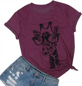 img 4 attached to Giraffe Lovers Rejoice With MYHALF'S Cute Animal Graphic Tees For Women