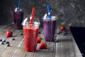 img 3 attached to 🥤 Pack of 100 Assorted Colors Jumbo Smoothie Straws, Disposable Wide-mouthed Milkshake Straws - 9'' Inches High/Tall