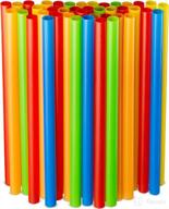 🥤 pack of 100 assorted colors jumbo smoothie straws, disposable wide-mouthed milkshake straws - 9'' inches high/tall логотип