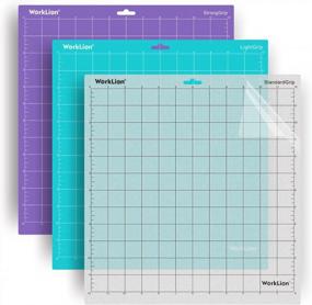 img 4 attached to 3-Pack WORKLION Cutting Mats For Silhouette Cameo: StandardGrip, LightGrip & StrongGrip - Durable Non-Slip Adhesive Craft Replacement Mats 4/3/2/1
