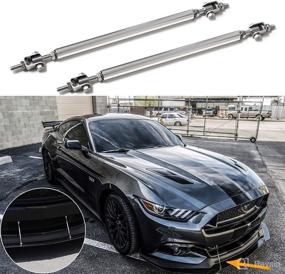 img 4 attached to 🚗 Enhance Your Vehicle's Style and Performance with Xotic Tech 2pc Adjustable Front Bumper Lip Splitter Diffuser Strut Rod Tie Bars Splitter Support Rods - Silver