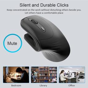 img 1 attached to CHUYI Wired Ergonomic Vertical Silent Mouse, Optical Mute Mouse, 2400/3200 DPI Portable Corded Office Mice For Laptop Computer, Reduces Right-Hand Wrist Pain - Not For Gaming (Black)