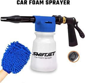 img 4 attached to SwiftJet Foam Gun Sprayer with Wash Mitt - Adjustable Water Pressure & Soap Ratio Dial - Garden Hose Foam Cannon (Blue)