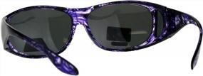 img 1 attached to Stylish Polarized Fit Over Sunglasses With Rhinestone Bling And Floral Prints For Women - 63Mm