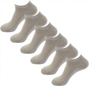 img 3 attached to Stay Cool And Comfy With HOEREV Men'S 6-Pack Bamboo Fiber No Show Socks