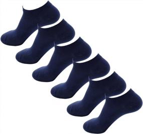 img 1 attached to Stay Cool And Comfy With HOEREV Men'S 6-Pack Bamboo Fiber No Show Socks