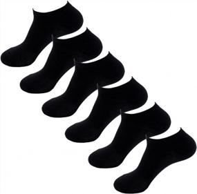 img 4 attached to Stay Cool And Comfy With HOEREV Men'S 6-Pack Bamboo Fiber No Show Socks