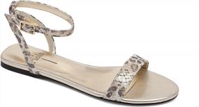 img 4 attached to Leather Strappy Flat Sandals By Linea Paolo LUELA II Minimalist