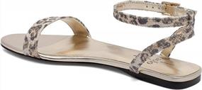 img 1 attached to Leather Strappy Flat Sandals By Linea Paolo LUELA II Minimalist