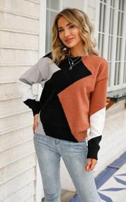 img 3 attached to Stay Fashion-Forward With ECOWISH Women'S Color Block Sweater - Stylish, Comfortable And Casual