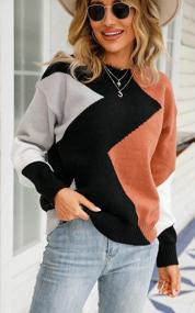 img 2 attached to Stay Fashion-Forward With ECOWISH Women'S Color Block Sweater - Stylish, Comfortable And Casual