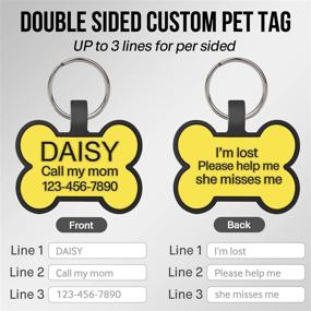 img 1 attached to Yellow Bone-Shaped Silicone Dog ID Tag With Deep Engraving And Custom Personalization For Cats And Dogs - Includes Silencer - Joytale