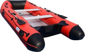 img 4 attached to 12Ft Inflatable Boat Raft Sport Rescue Diving Fishing Dinghy Tender Pontoon BRIS