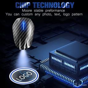 img 2 attached to 🚘 2x Custom Car Door LED Logo Projector Lights - Rechargeable Wireless Step Courtesy Welcome Lights Shadow Ghost Lights - Carbon Fiber Car Door Lights for All Cars