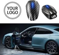 🚘 2x custom car door led logo projector lights - rechargeable wireless step courtesy welcome lights shadow ghost lights - carbon fiber car door lights for all cars logo