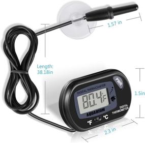 img 3 attached to 🌡️ LCD Digital Neptonion Aquarium Thermometer with Suction Cup - Ideal for Fish Tanks, Reptiles (Lizards & Turtles), Terrariums - Accurate Water & Terrarium Temperature Monitoring