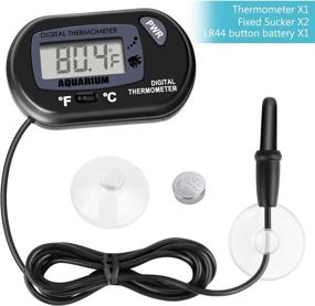 img 1 attached to 🌡️ LCD Digital Neptonion Aquarium Thermometer with Suction Cup - Ideal for Fish Tanks, Reptiles (Lizards & Turtles), Terrariums - Accurate Water & Terrarium Temperature Monitoring