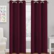 turquoize solid blackout drapes, room darkening, burgundy, themal insulated, grommet/eyelet top, nursery/living room curtains each panel 42" w x 84" l (set of 2 panels) logo